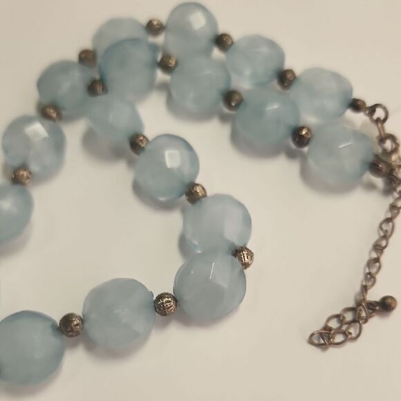 Large Blue Semi Precious Stone Necklace - Picture 6 of 6